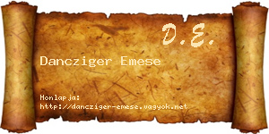 Dancziger Emese névjegykártya